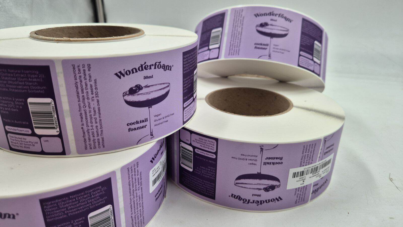 Rolls of printed product labels